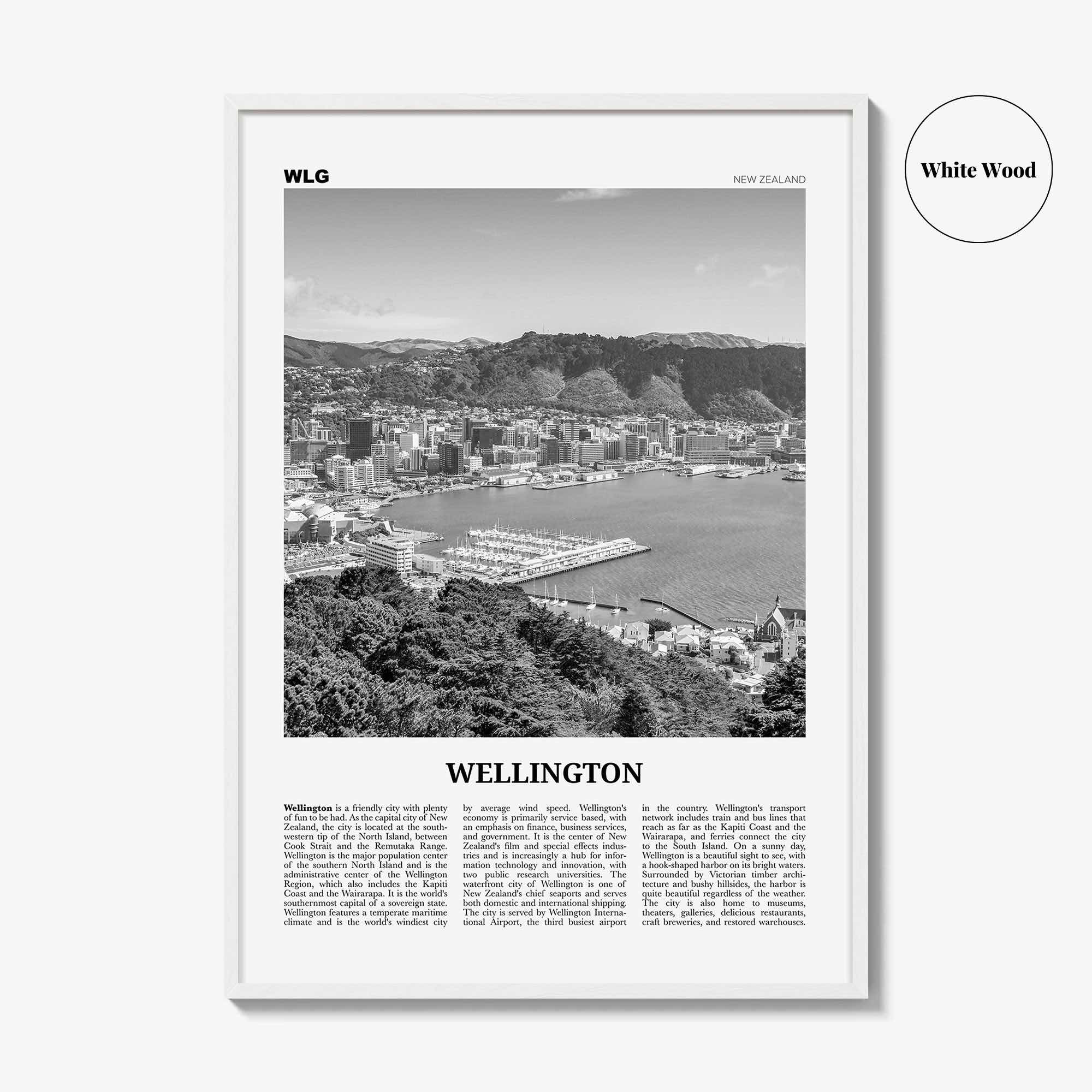 Wellington Print Black and White No 1, Wellington Wall Art, Wellington Poster, Wellington Photo, Wellington Wall Decor, New Zealand, Oceania