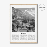 Wengen Print Black and White, Wengen Wall Art, Wengen Poster, Wengen Photo, Wengen Wall Décor, Wengen Map, Switzerland