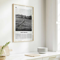 West Chester Print Black and White, West Chester Wall Art, West Chester Poster, West Chester Photo, West Chester Décor, Pennsylvania, USA