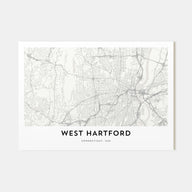 West Hartford Map Landscape Poster