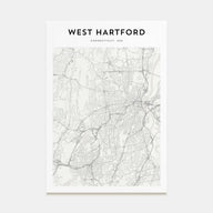 West Hartford Map Portrait Poster