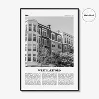 West Hartford Print Black and White, West Hartford Wall Art, West Hartford Poster, West Hartford Photo, West Hartford Map, Connecticut, USA