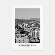 West Hollywood Portrait B&W Poster