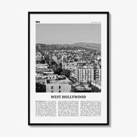 West Hollywood Print Black and White, West Hollywood Art, West Hollywood Poster, Los Angeles, California, USA, United States, North America