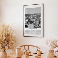 West Hollywood Print Black and White, West Hollywood Art, West Hollywood Poster, Los Angeles, California, USA, United States, North America