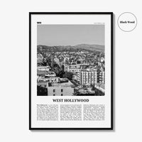 West Hollywood Print Black and White, West Hollywood Art, West Hollywood Poster, Los Angeles, California, USA, United States, North America