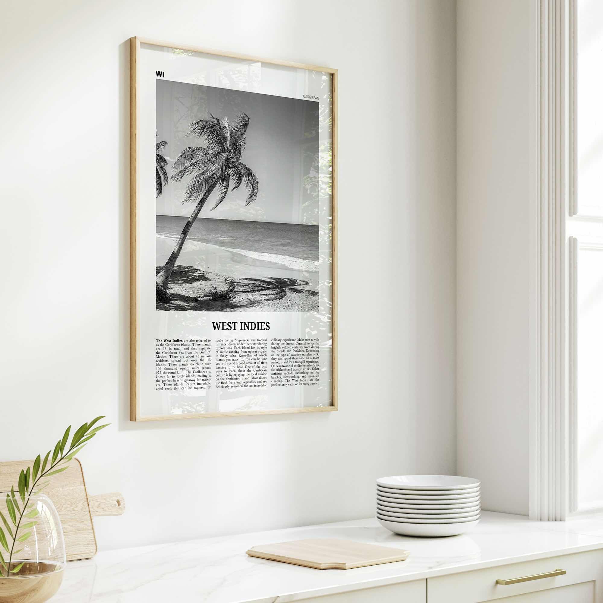 West Indies Print Black and White, West Indies Wall Art, West Indies Poster, West Indies Photo, West Indies Wall Décor, Caribbean
