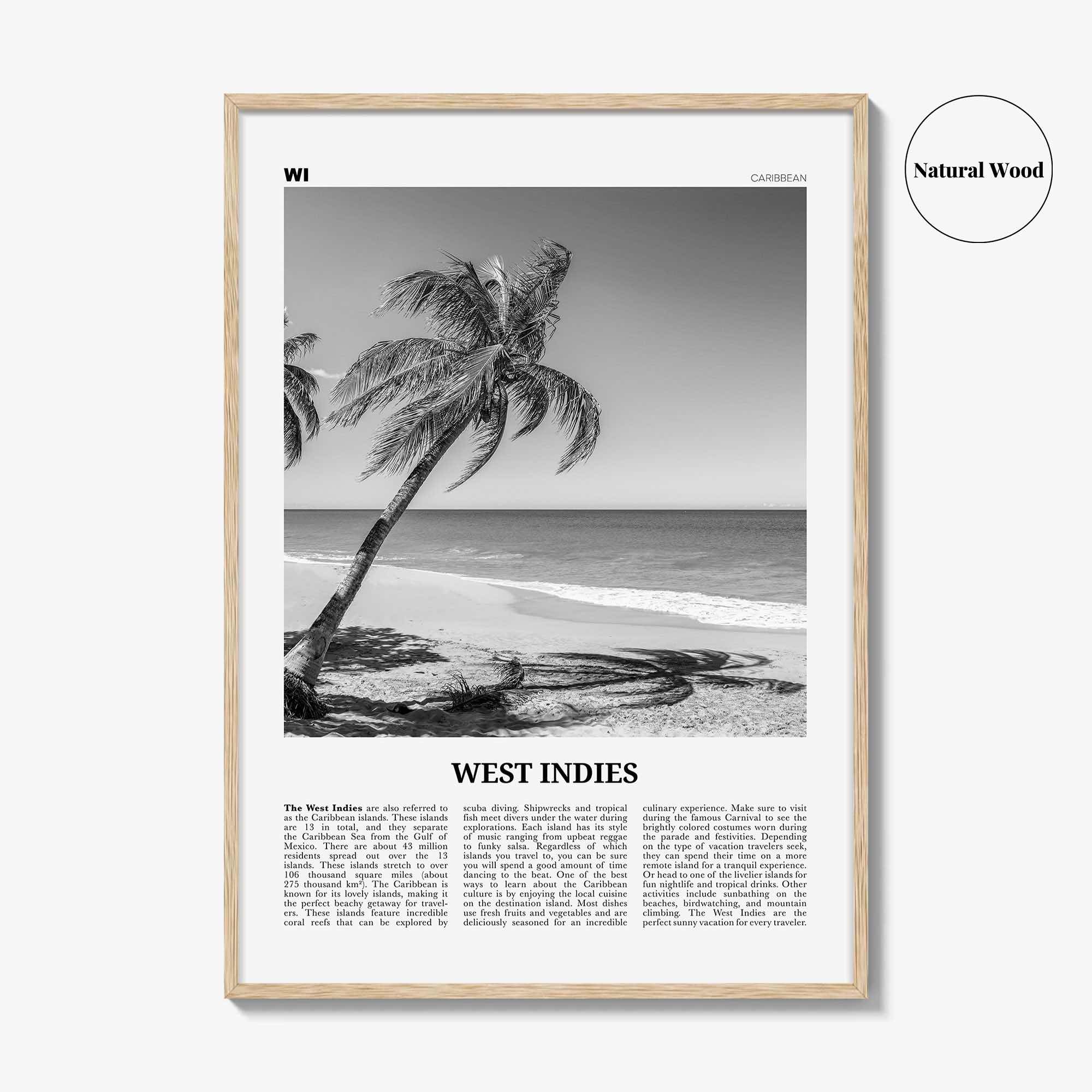 West Indies Print Black and White, West Indies Wall Art, West Indies Poster, West Indies Photo, West Indies Wall Décor, Caribbean