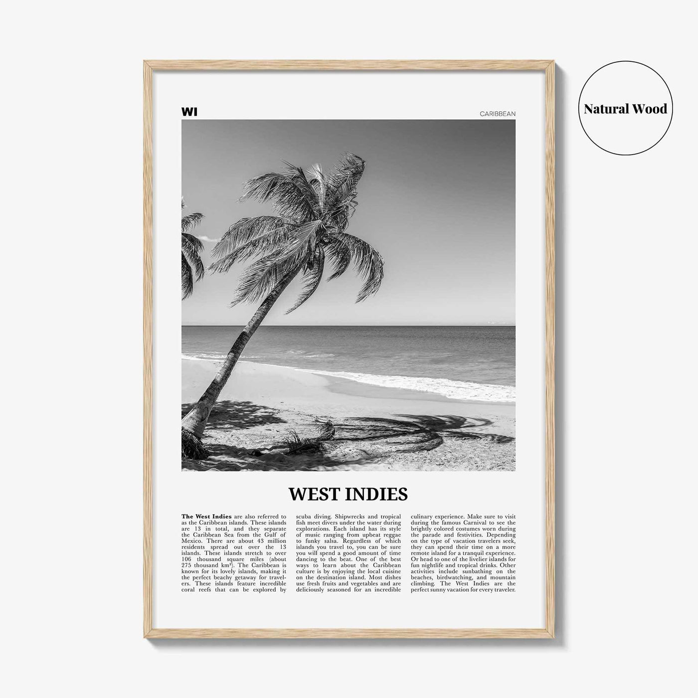 West Indies Print Black and White, West Indies Wall Art, West Indies Poster, West Indies Photo, West Indies Wall Décor, Caribbean