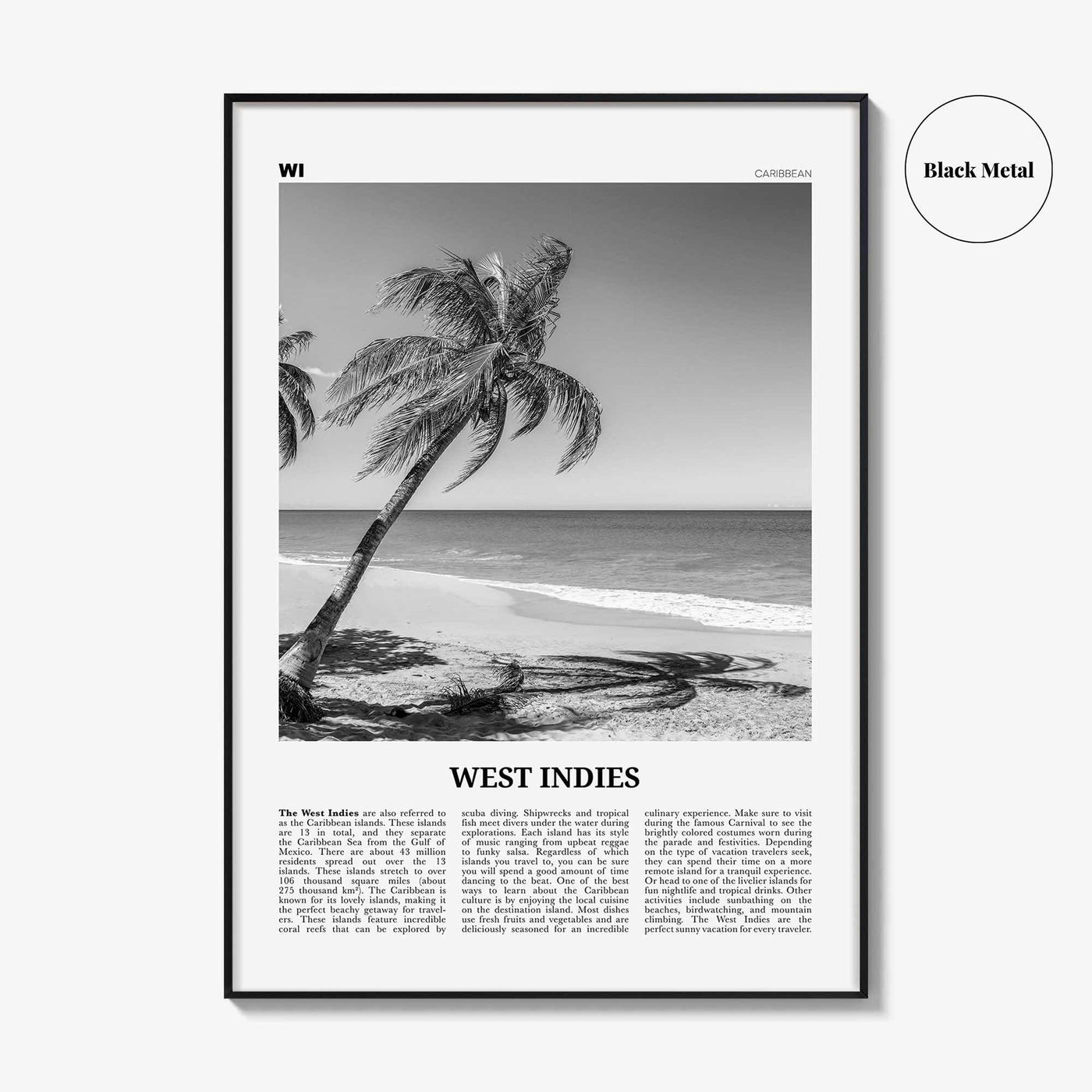 West Indies Print Black and White, West Indies Wall Art, West Indies Poster, West Indies Photo, West Indies Wall Décor, Caribbean