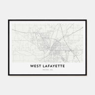 West Lafayette Map Landscape Poster