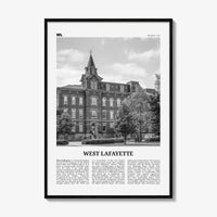 West Lafayette Print Black and White, West Lafayette Wall Art, West Lafayette Poster, West Lafayette Photo, West Lafayette Décor, Indiana