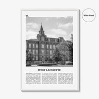 West Lafayette Print Black and White, West Lafayette Wall Art, West Lafayette Poster, West Lafayette Photo, West Lafayette Décor, Indiana