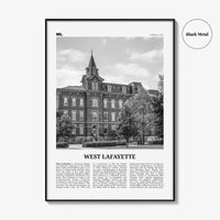 West Lafayette Print Black and White, West Lafayette Wall Art, West Lafayette Poster, West Lafayette Photo, West Lafayette Décor, Indiana