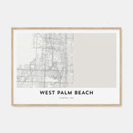 West Palm Beach Map Landscape Poster