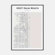 West Palm Beach Map Portrait Poster