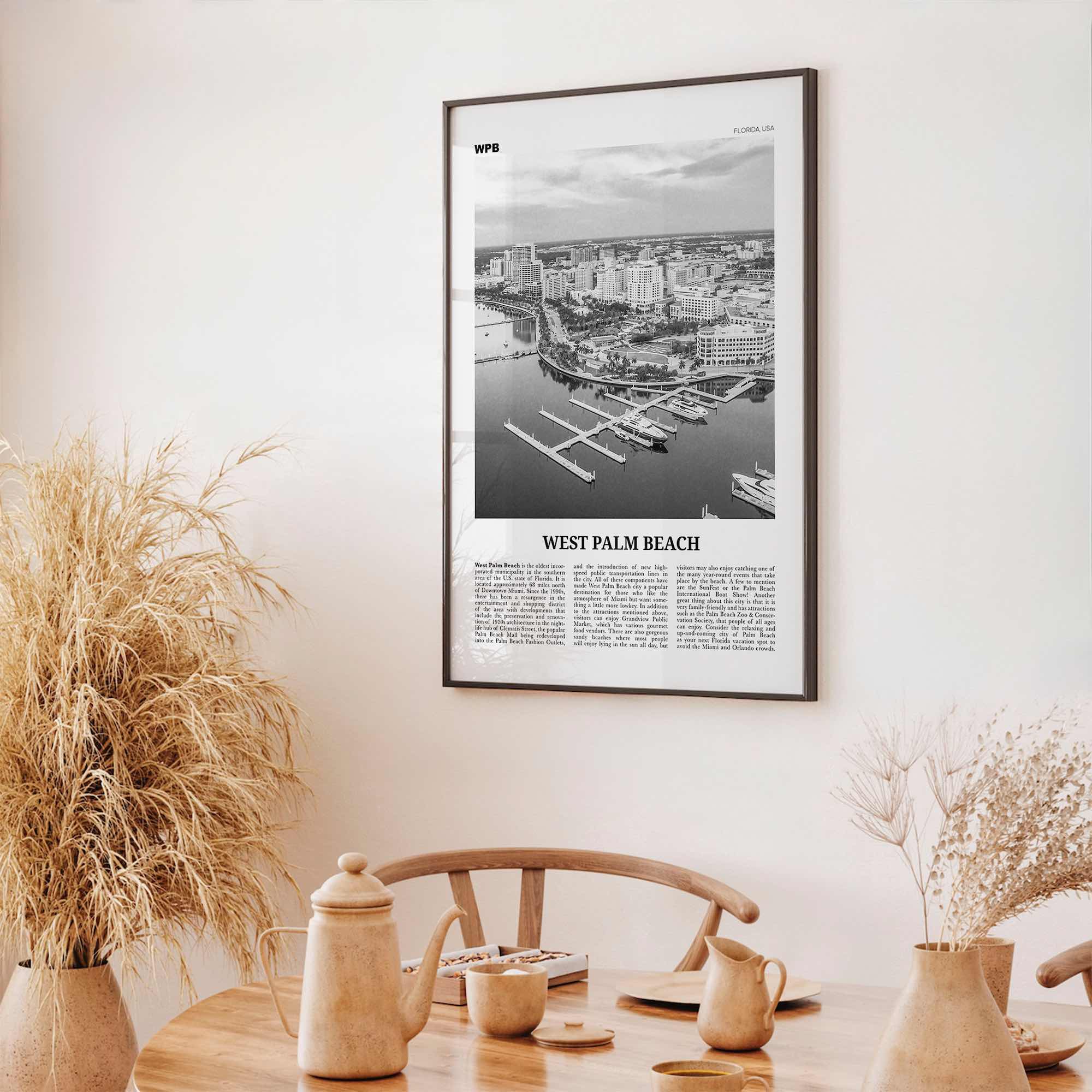 West Palm Beach Print Black and White No 1, West Palm Beach Wall Art, West Palm Beach Poster, West Palm Beach Photo, West Palm, Florida
