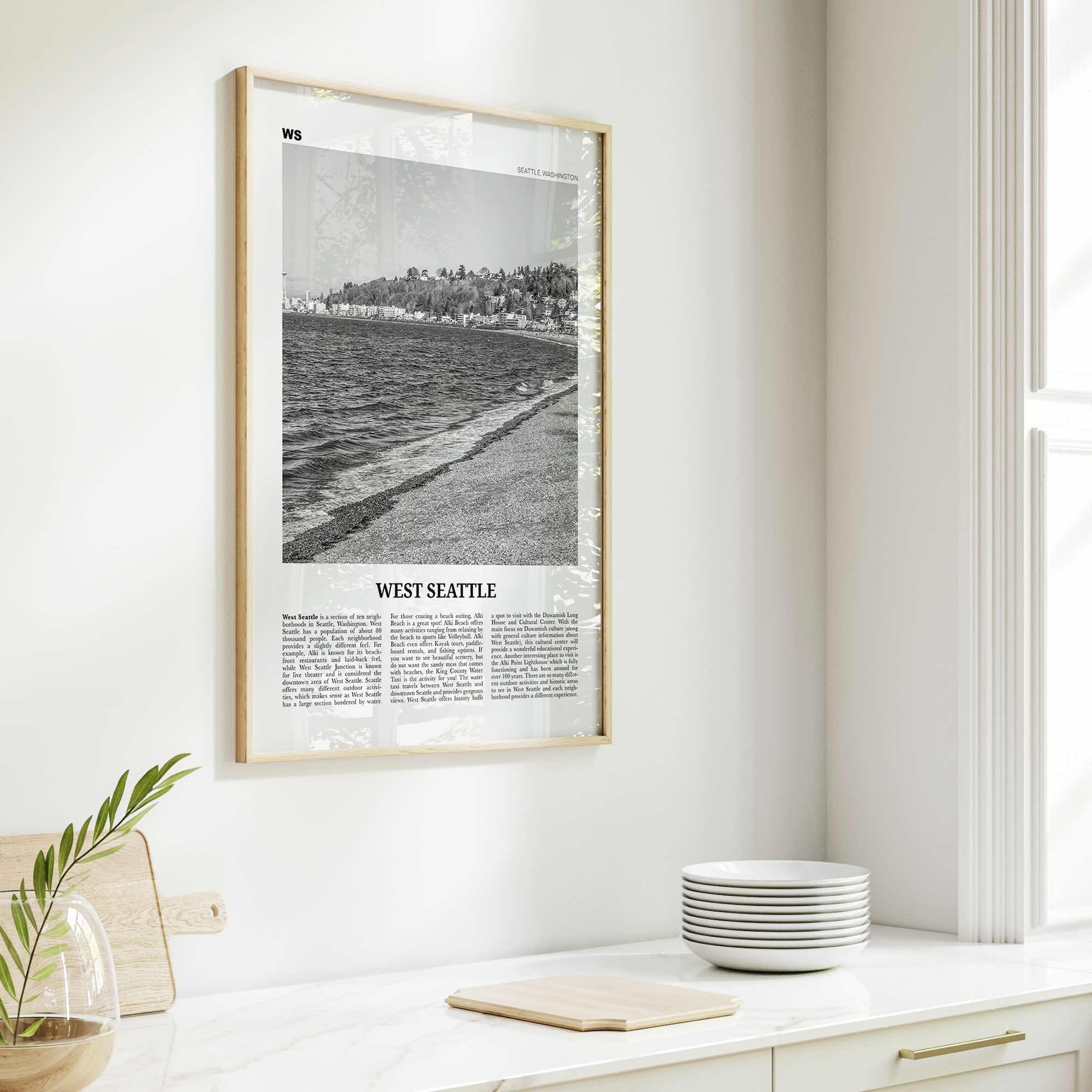 West Seattle Print Black and White, West Seattle Wall Art, West Seattle Poster, West Seattle Photo, West Seattle Décor, Washington, USA