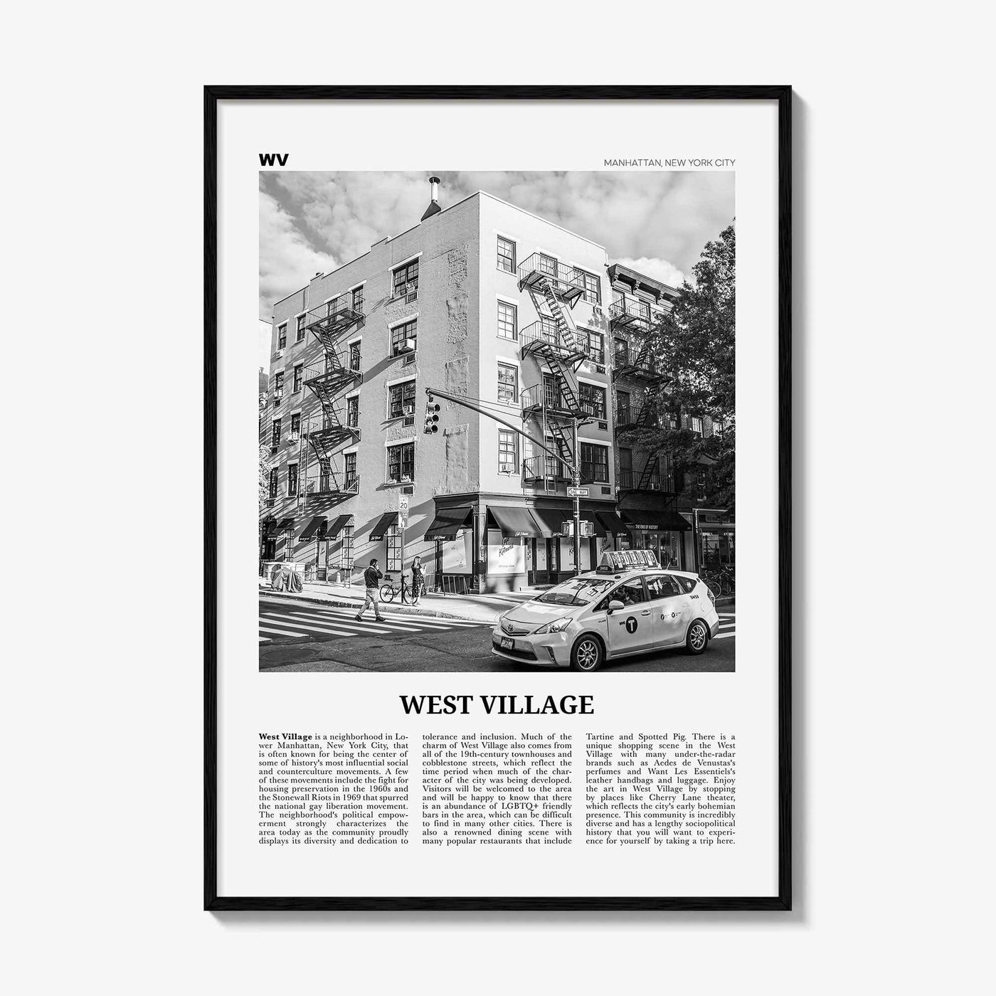 West Village Print Black and White, West Village Wall Art, West Village Poster, West Village Photo, West Village Wall Décor, New York, USA