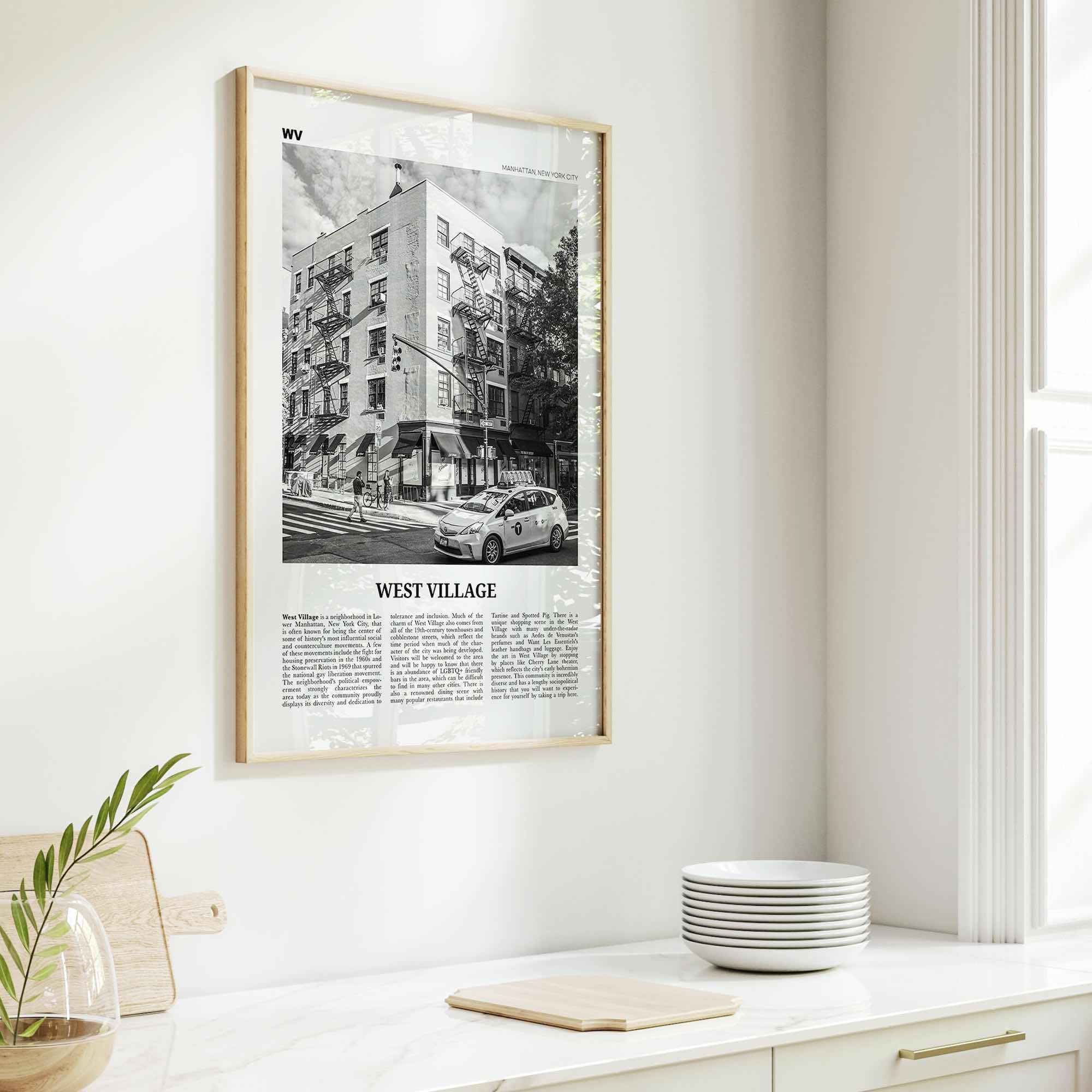 West Village Print Black and White, West Village Wall Art, West Village Poster, West Village Photo, West Village Wall Décor, New York, USA