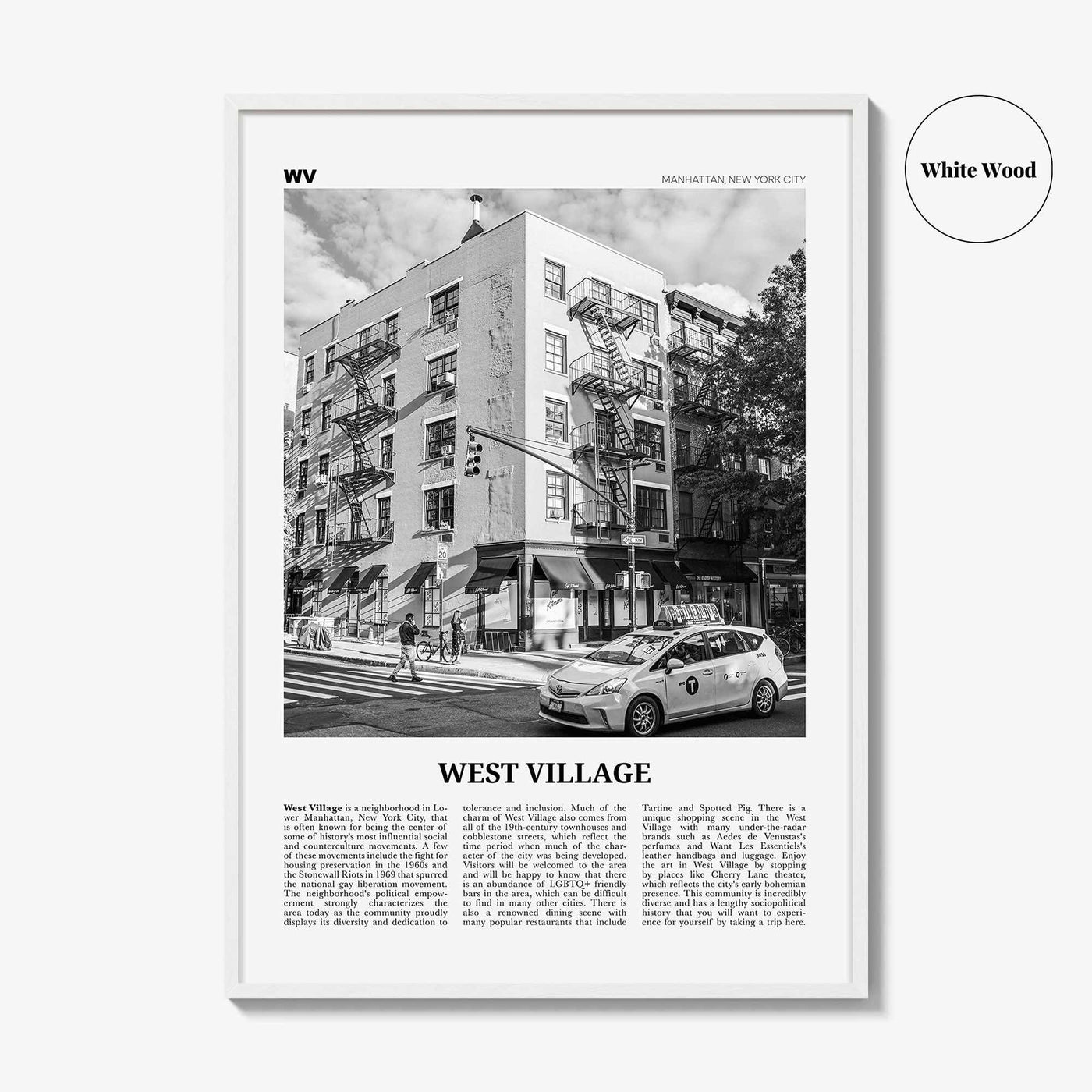 West Village Print Black and White, West Village Wall Art, West Village Poster, West Village Photo, West Village Wall Décor, New York, USA