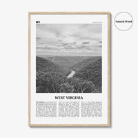 West Virginia Print Black and White No 1, West Virginia Wall Art, West Virginia Poster, West Virginia Photo, USA, United States