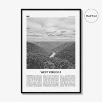 West Virginia Print Black and White No 1, West Virginia Wall Art, West Virginia Poster, West Virginia Photo, USA, United States