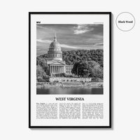 West Virginia Print Black and White No 2, West Virginia Art, West Virginia Poster, West Virginia Photo, West Virginia Map