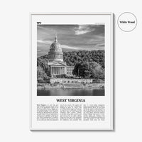 West Virginia Print Black and White No 2, West Virginia Art, West Virginia Poster, West Virginia Photo, West Virginia Map