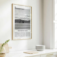 Westchester County Print Black and White, Westchester Wall Art, Westchester Poster, Westchester Photo, Westchester Map, New York USA