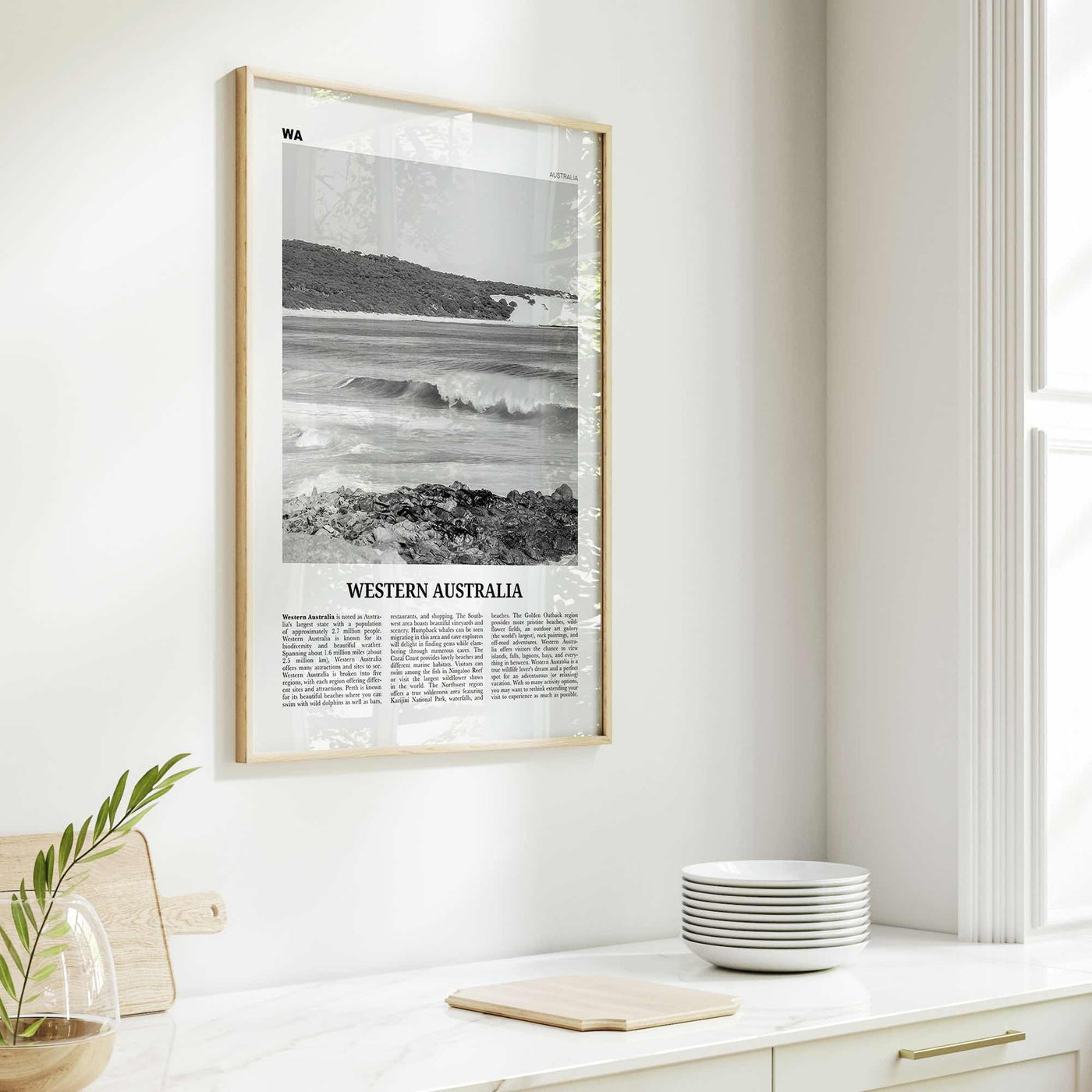 Western Australia Print Black and White, Western Australia Wall Art, Western Australia Poster, Western Australia Photo