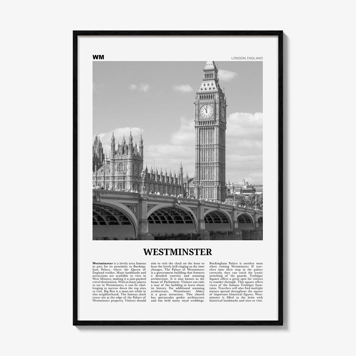 Westminster Print Black and White, Westminster Wall Art, Westminster Poster, Westminster Photo, Westminster Décor, London, England