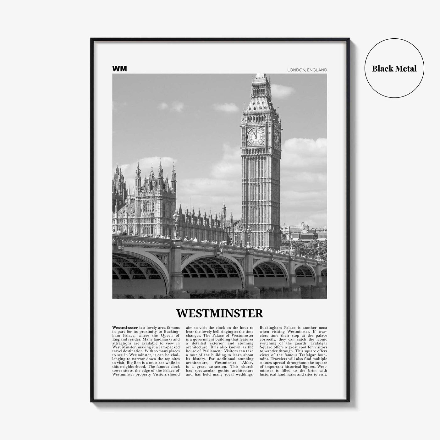 Westminster Print Black and White, Westminster Wall Art, Westminster Poster, Westminster Photo, Westminster Décor, London, England