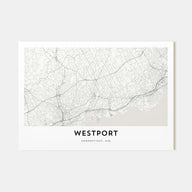 Westport, Connecticut Map Landscape Poster