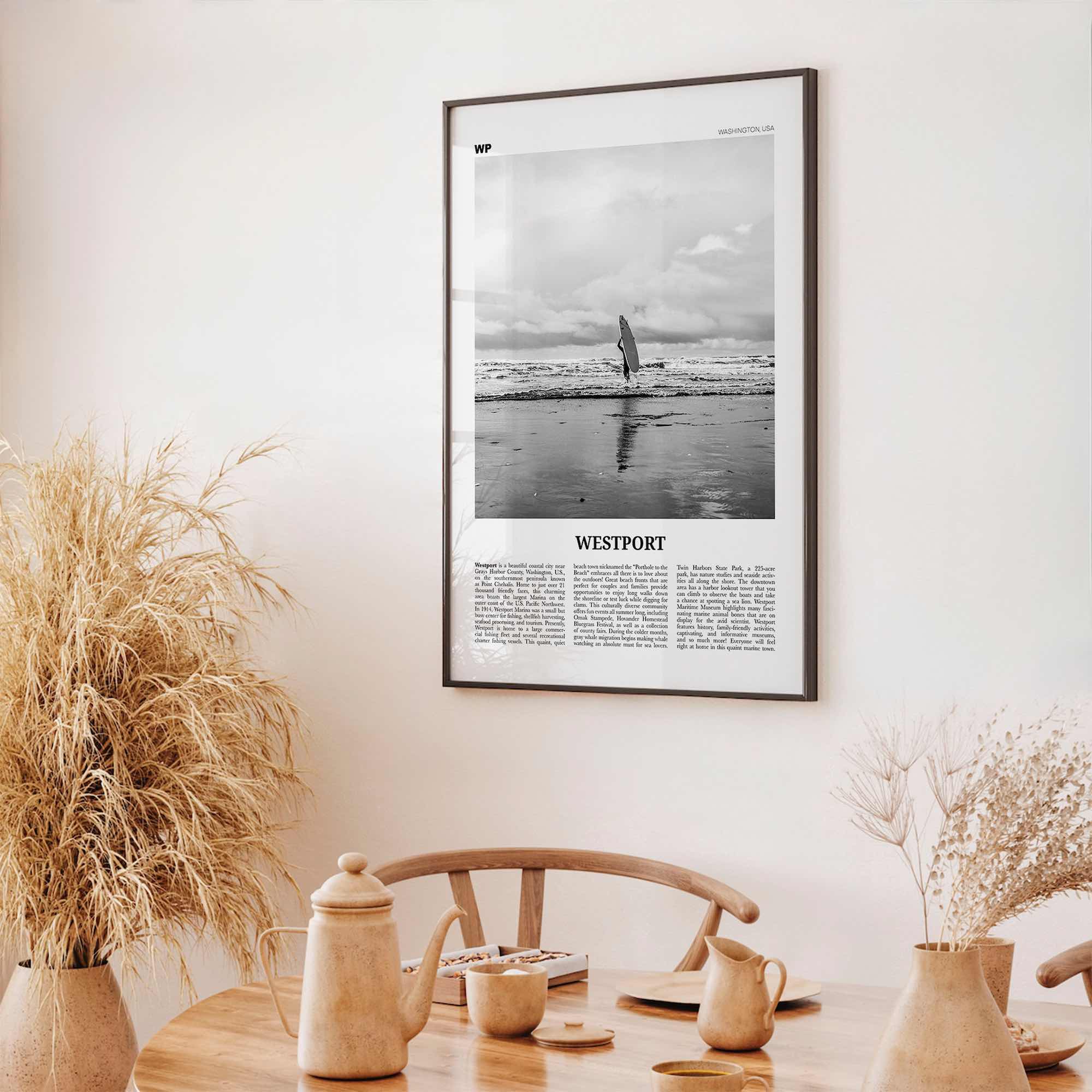 Westport Print Black and White Washington, Westport Wall Art, Westport Poster, Westport Photo, Westport Wall Décor, USA, United States