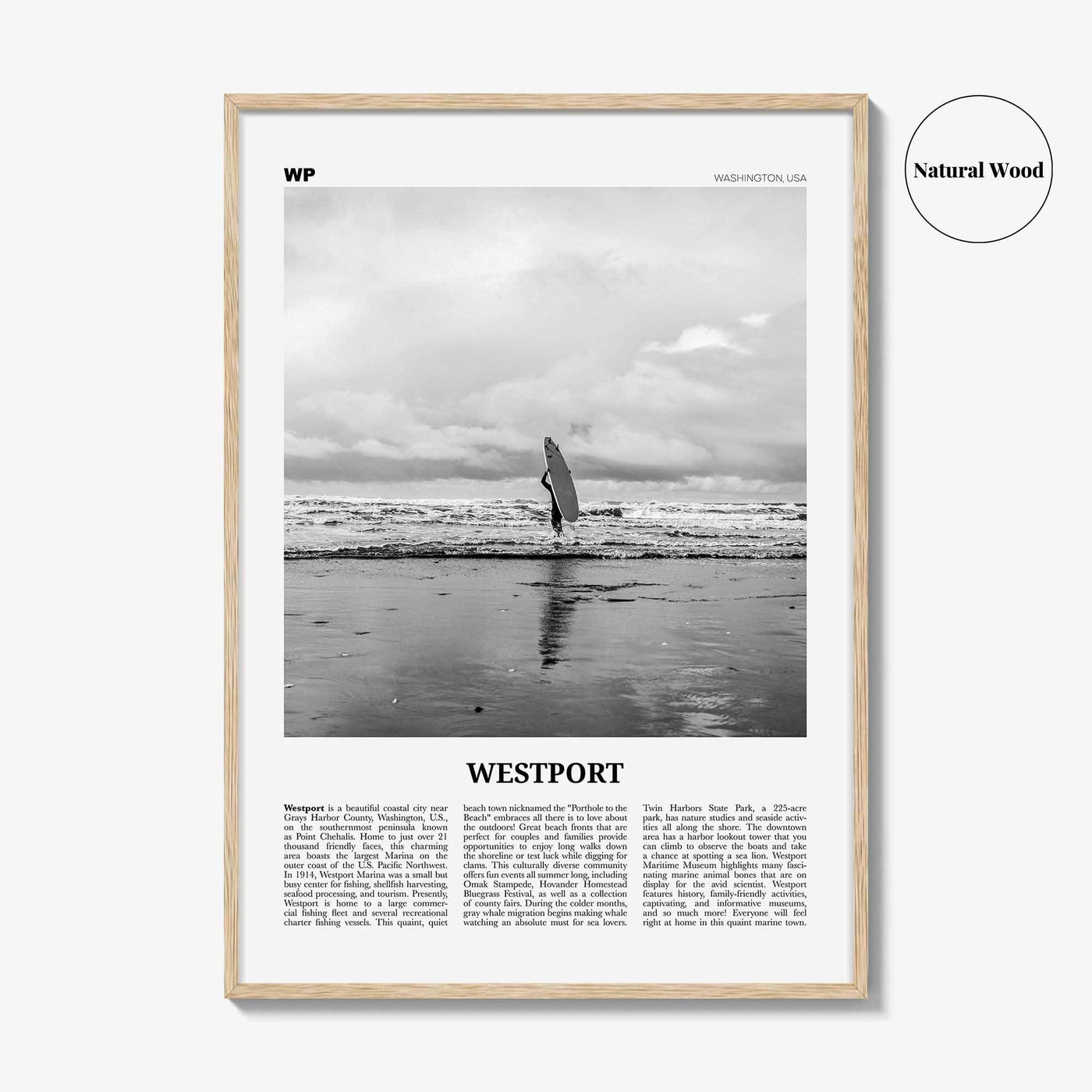 Westport Print Black and White Washington, Westport Wall Art, Westport Poster, Westport Photo, Westport Wall Décor, USA, United States