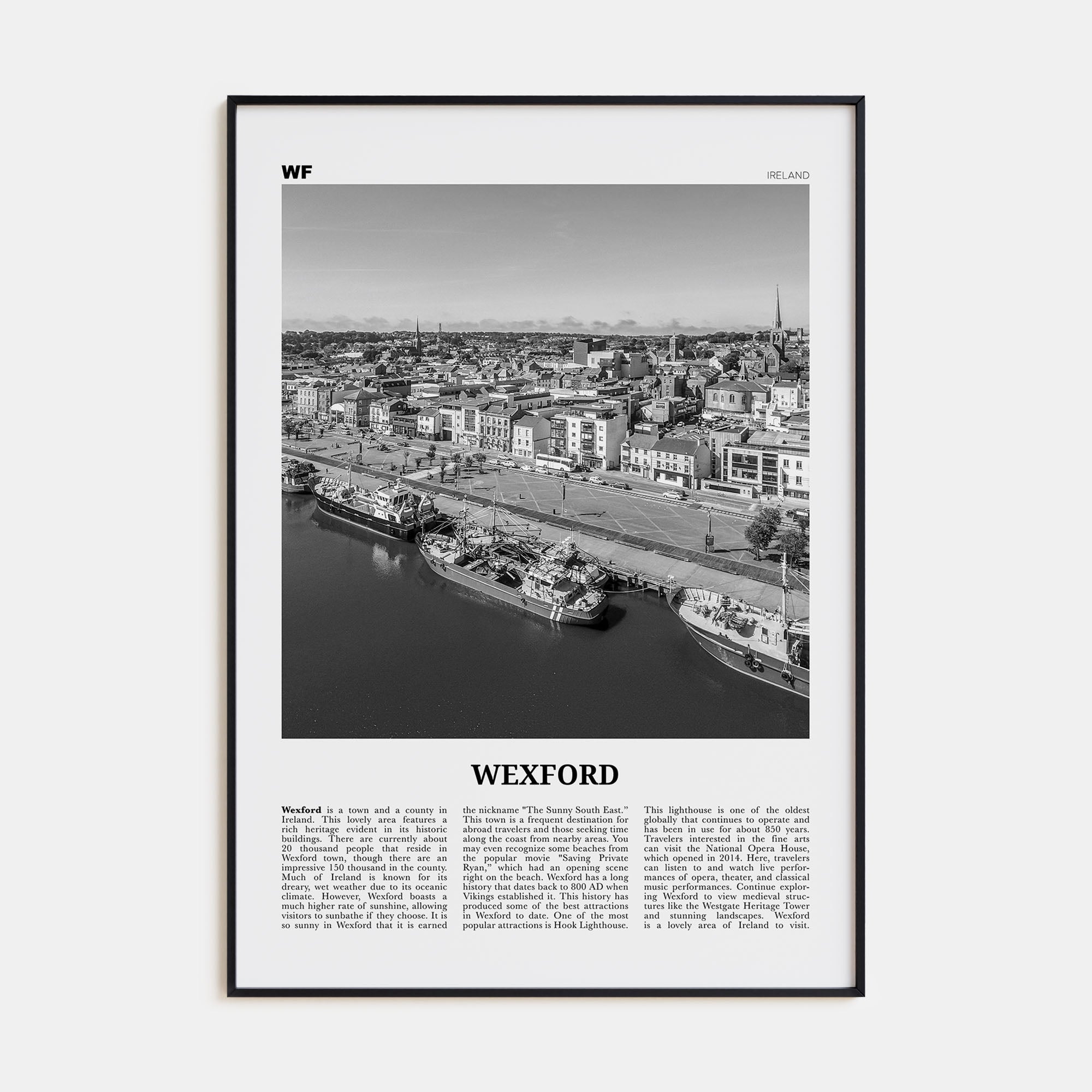 Wexford Travel B&W Poster