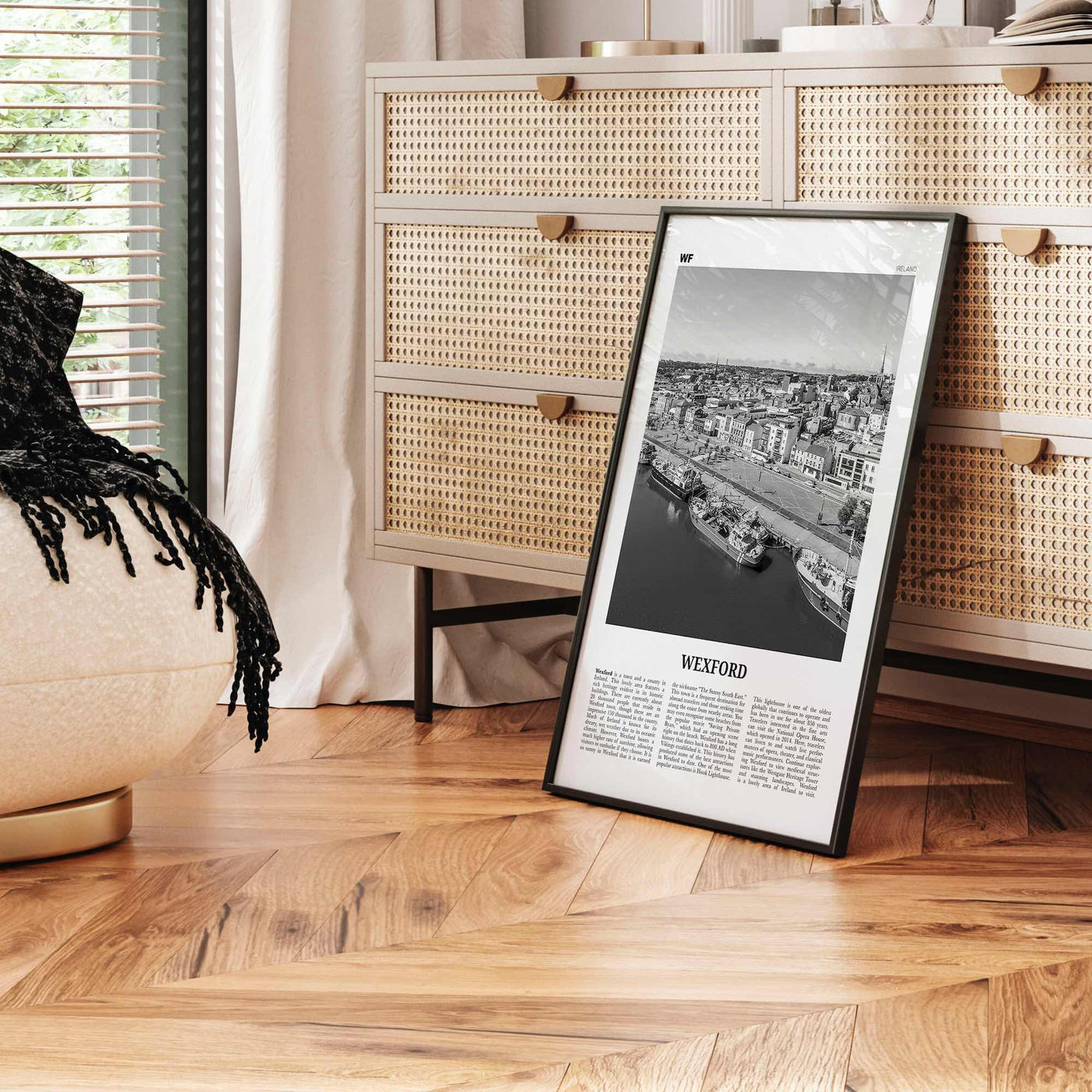 Wexford Print Black and White, Wexford Wall Art, Wexford Poster, Wexford Photo, Wexford Wall Décor, Wexford Map, Ireland