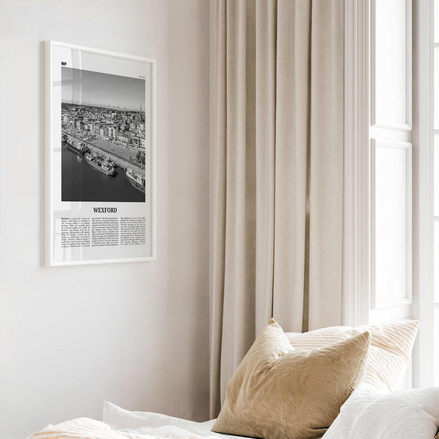 Wexford Print Black and White, Wexford Wall Art, Wexford Poster, Wexford Photo, Wexford Wall Décor, Wexford Map, Ireland