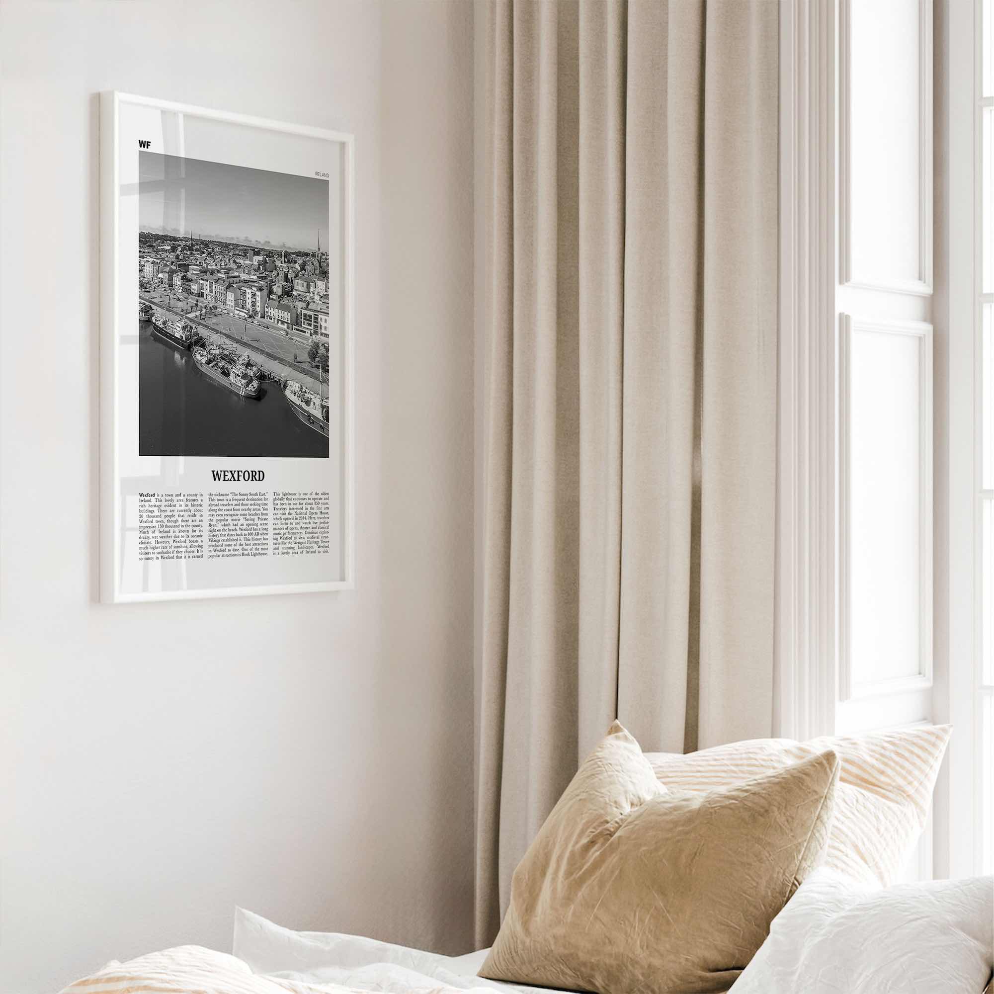 Wexford Print Black and White, Wexford Wall Art, Wexford Poster, Wexford Photo, Wexford Wall Décor, Wexford Map, Ireland