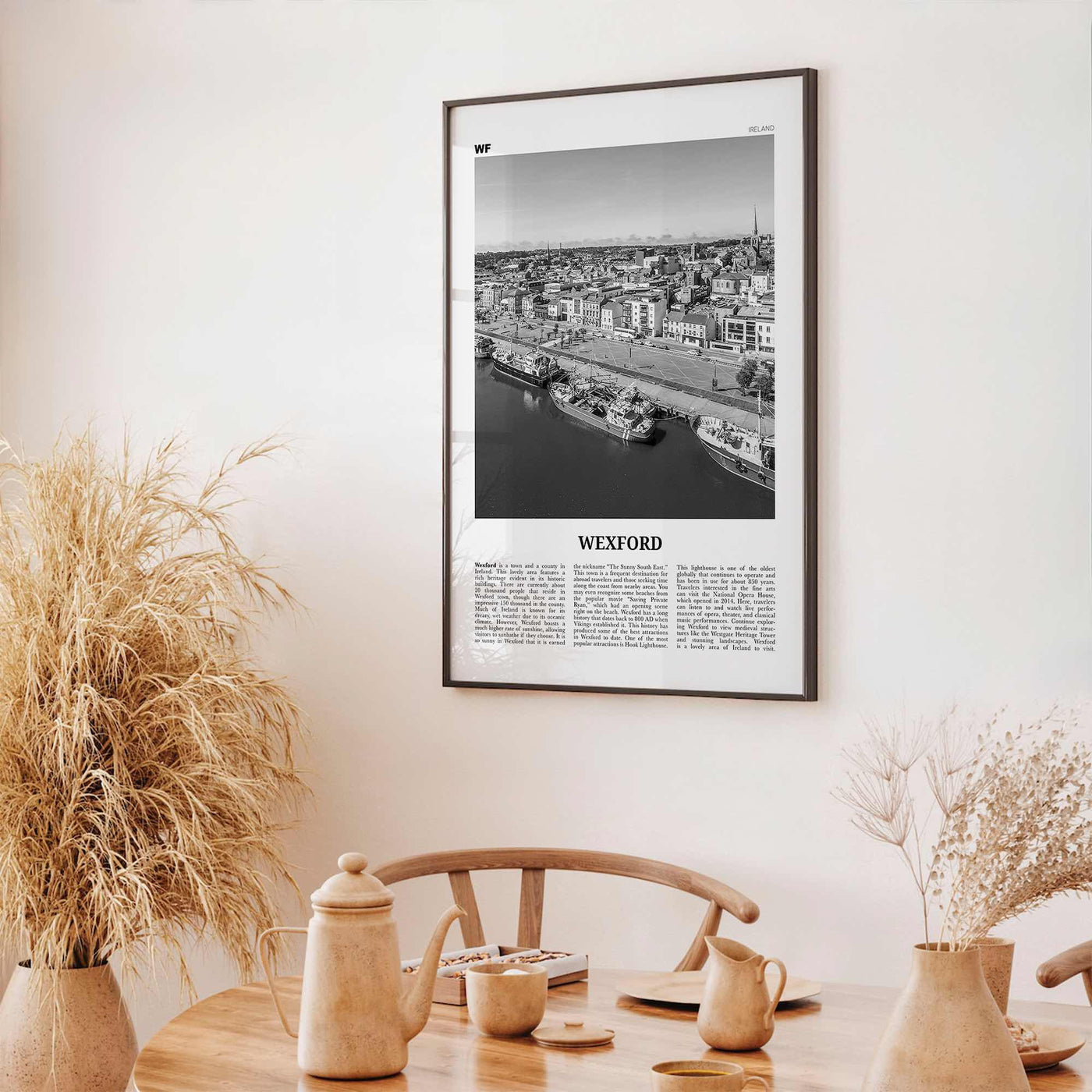 Wexford Print Black and White, Wexford Wall Art, Wexford Poster, Wexford Photo, Wexford Wall Décor, Wexford Map, Ireland