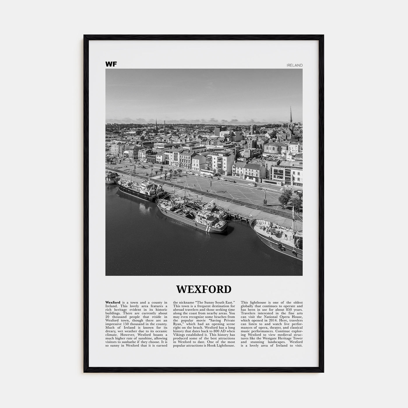 Wexford Travel B&W Poster