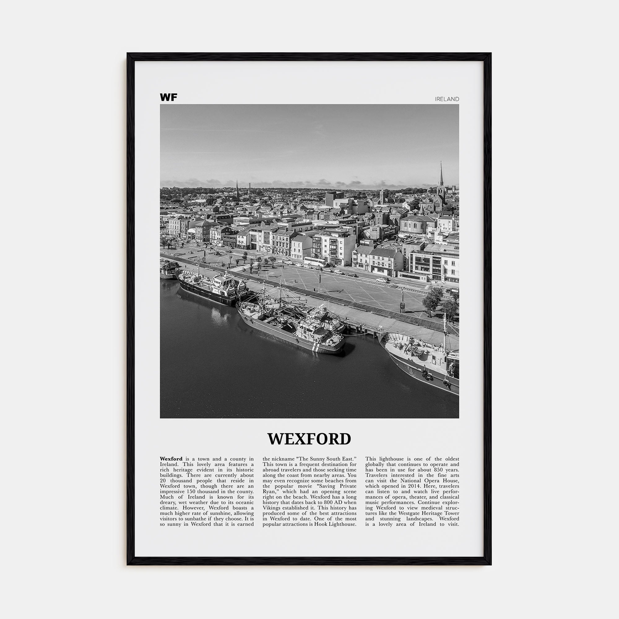 Wexford Travel B&W Poster