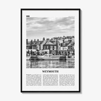 Weymouth Print Black and White, Weymouth Wall Art, Weymouth Poster, Weymouth Photo, Weymouth Wall Décor, England, UK, United Kingdom