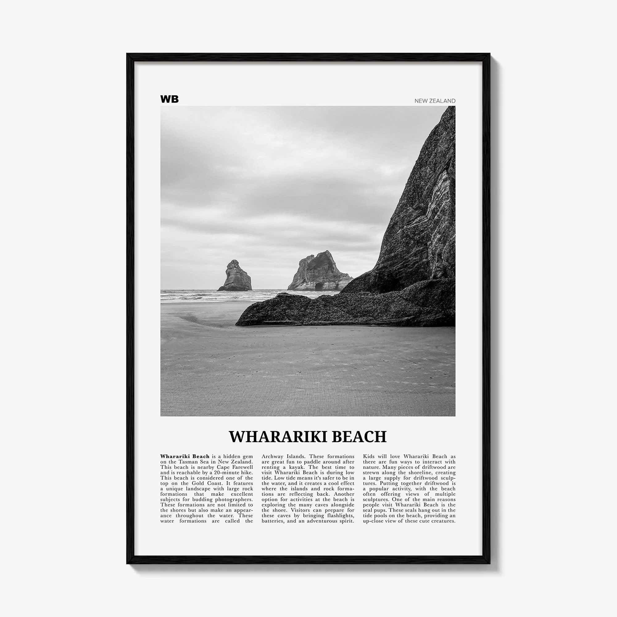 Wharariki Beach Print Black and White, Wharariki Beach Wall Art, Wharariki Beach Poster, Wharariki Beach Photo, Wharariki Décor, New Zealand