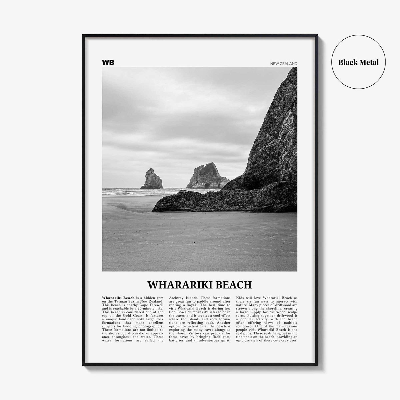 Wharariki Beach Print Black and White, Wharariki Beach Wall Art, Wharariki Beach Poster, Wharariki Beach Photo, Wharariki Décor, New Zealand
