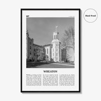 Wheaton Print Black and White, Wheaton Wall Art, Wheaton Poster, Wheaton Photo, Wheaton Map, Illinois, USA, United States
