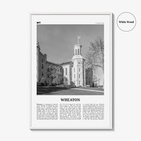 Wheaton Print Black and White, Wheaton Wall Art, Wheaton Poster, Wheaton Photo, Wheaton Map, Illinois, USA, United States