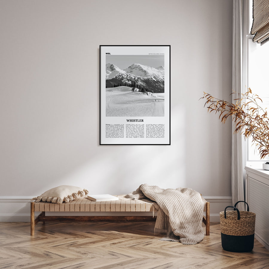 Whistler Travel B&W Poster