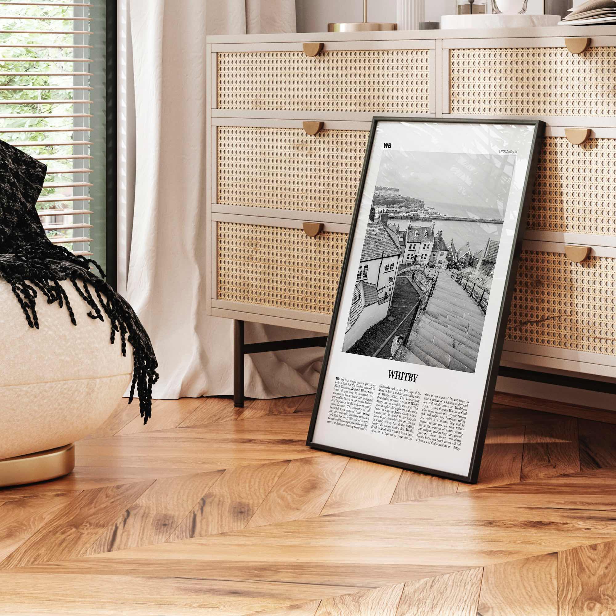 Whitby Print Black and White, Whitby Wall Art, Whitby Poster, Whitby Photo, Whitby Wall Décor, England, UK, United Kingdom